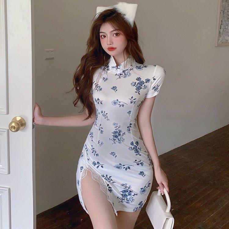 ファッション 深緑 ふかみどり ワンピース タイト チャイナドレス きれいめ クラブ レディース お出かけ セクシー Aライン フェミニン 夏 ミニ ワンピース お洒落 女の子 優雅 花柄 大人切り Xtrcddlgaj Boulevardrestaurants Com