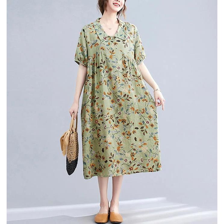 ワンピース レディース 夏 シャツワンピース ロングワンピース ゆるシルエット ワンピ プリント 半袖 オフィス オーバーサイズ ゆったり ガーゼ ワンピース ポケ Sslnnb41qq トップス Sprintmart Com
