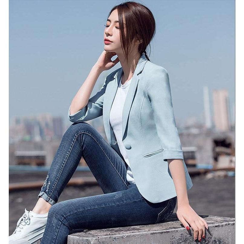 春夏薄めスーツジャケット 七分袖上着 細身テーラードジャケット スリムフォーマルスーツ オフィス正装 スーツ レディース ビジネス ジャケット 洗える Kfayfd3xax インテリア雑貨 Minimarketlasdostorres Cl