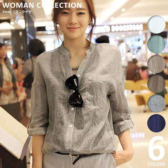 リネン シャツ レディース リネンシャツ ブラウス Uvカット 七分 夏 麻 おしゃれ 七分袖 トップス 白 黒 長袖 秋 涼しい コットンリネン Sh 0 送料無料