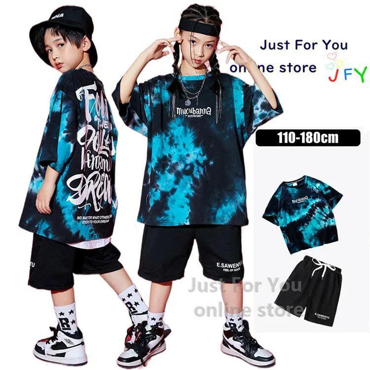 キッズダンス衣装 セットアップ ヒップホップ パンツ 色染めシャツ 派手 原宿ファッション 子供服 Hiphop ガールズ ジャズ 女の子 男の子 レッスン着 Eltlug33nr Godawaripowerispat Com