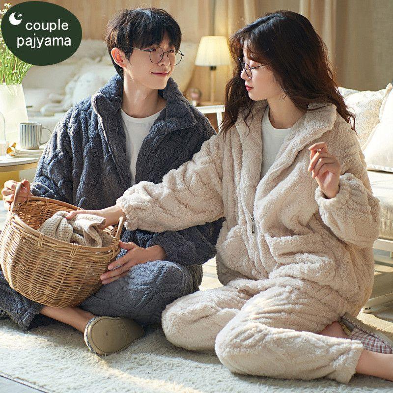 激安の 男女2点セット ペアパジャマ カップル ルームウエア フランネル 冬部屋着 ふわふわ ペアルック ルームウェア ペアお揃い ナイトウェア レディース メンズ パジ Plannerce Ir
