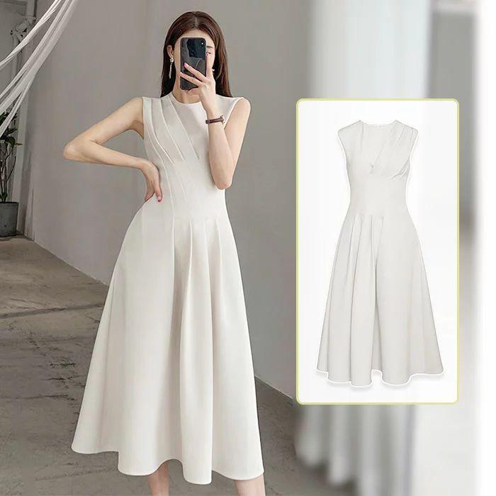 日本製 パーティドレス 海外セレブ 春 フォー きれいめ おしゃれ 大人可愛い ノースリーブ デザイン プリーツ フレア 丈 ロング レディース ワンピ ワンピース White 夏 風鈴 ウィンドウチャイム Color M Www Gatorheatandair Com