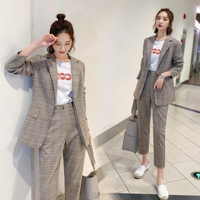 グレンチェック パンツスーツ セットアップ レディース カジュアル ハイウエスト パンツ テーラードジャケット 春 秋 冬 大きいサイズ おしゃれ オフィス ビジネ 2fwfmaiick Www Build Com My