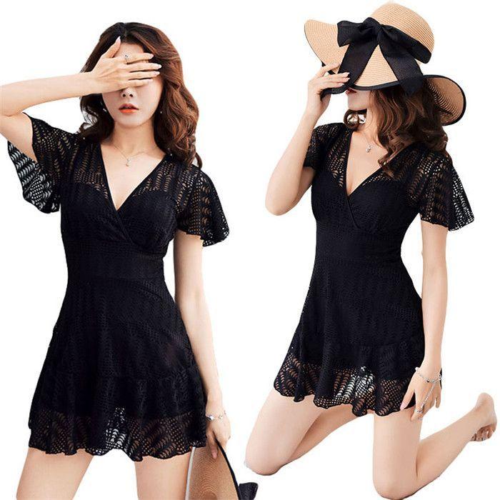 水着 レディース 体型カバー 黒ワンピース 韓国風 ビーチ 海 スイムウェア 水泳 みずぎ ミズギ ママ水着 セクシー レディース水着 女性用 ビビッド プール 大流行中