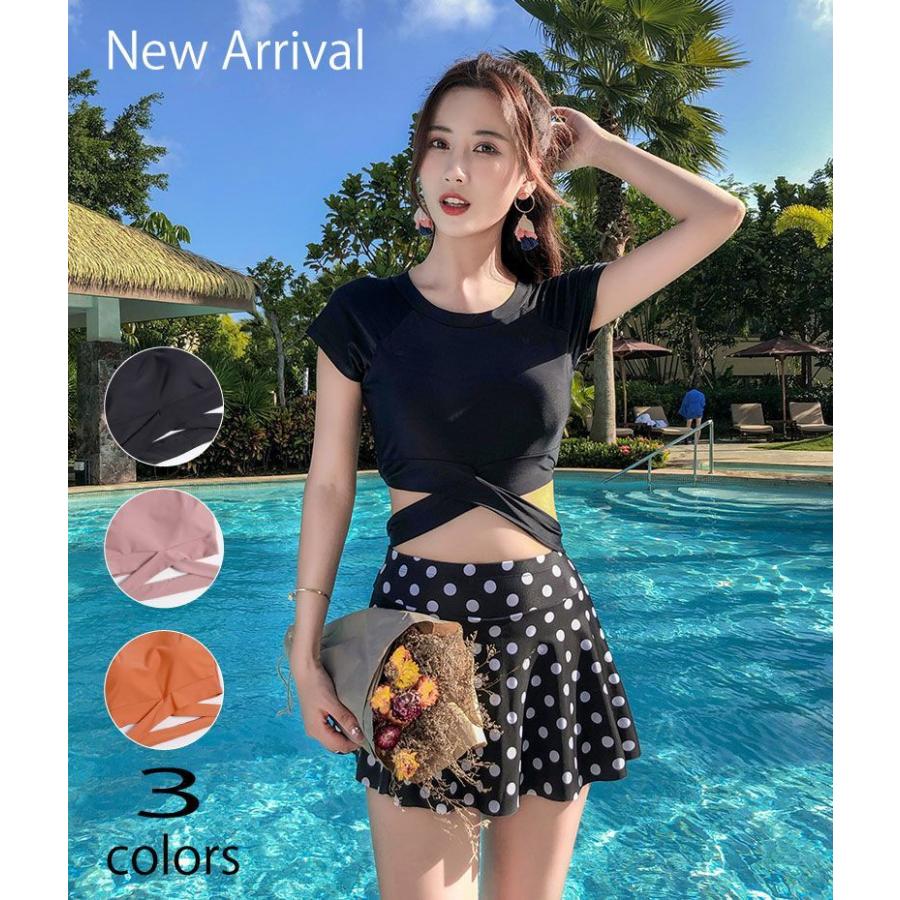 水着 レディース タンキニ かわいい クロス ドット 体型カバー 夏 リゾート 海 韓国 水玉 くすみカラー レディース水着 おしゃれ 種類豊富な品揃え
