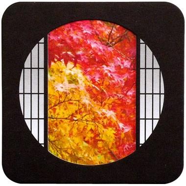 立体型デザイン紙コースター Bump和風円窓 モミジ 2mm厚 No 21 同柄 3枚入 0212 Msd Nts Store 通販 Yahoo ショッピング