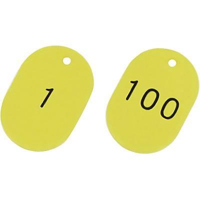 番号小判札 1〜100 イエロー 小 100枚1セット 200131 026952