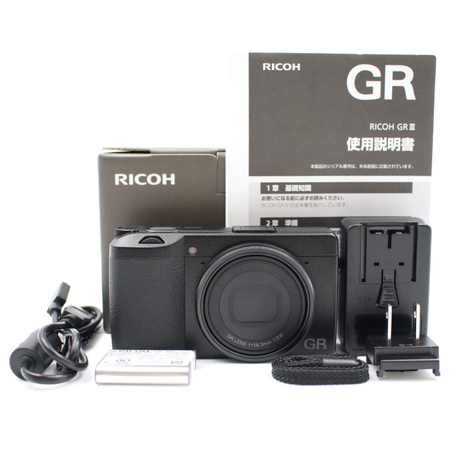 【シャッター数8回】RICOH GR3 GR III 美品 リコー シャッター数708枚 RICOH GR III ブラック コンパクト