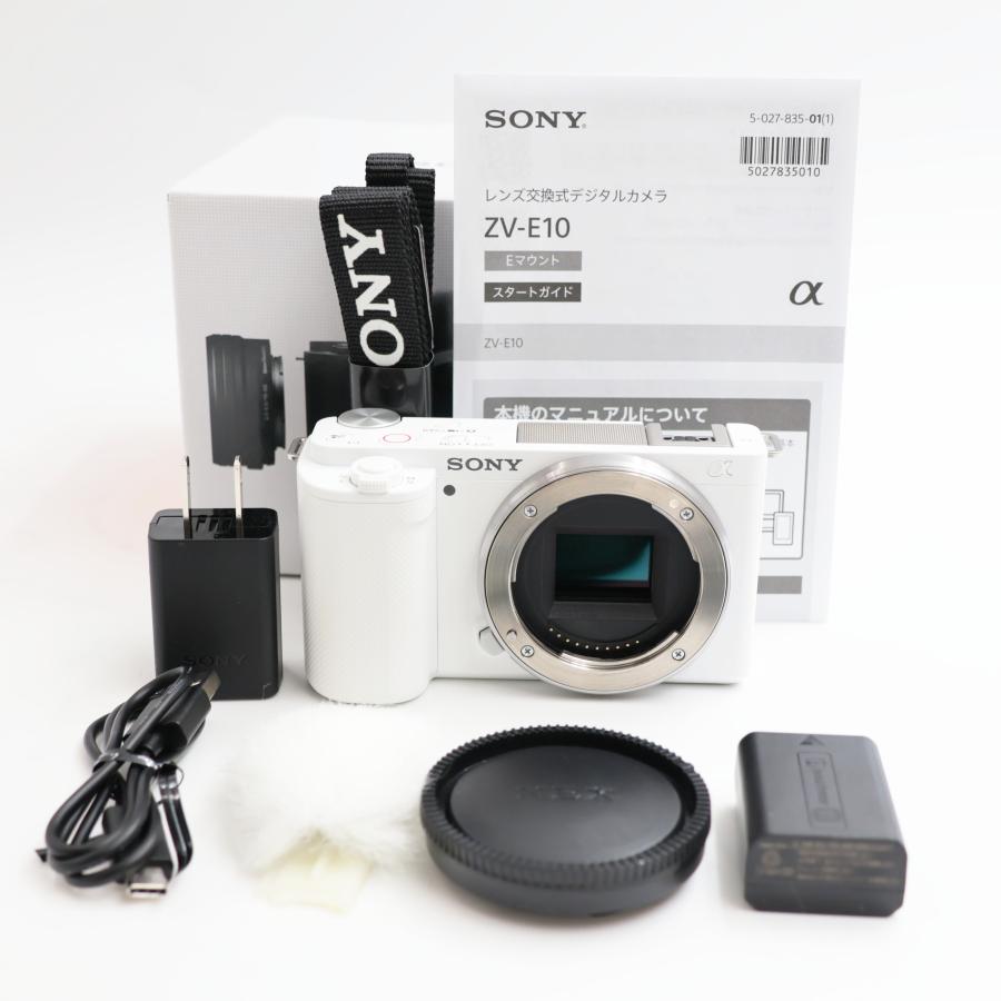 シャッター数457枚 SONY ZV-E10 W VLOGCAM APS-C ミラーレス一眼 ボディ ホワイト ソニー | 