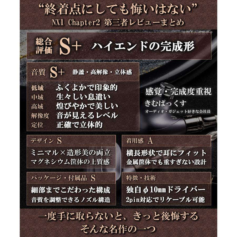 NUARL NX1 Chapter 2 Hi-Res 有線イヤホン マグネシウム筐体 2pinリケーブル対応 | NUARL | 09