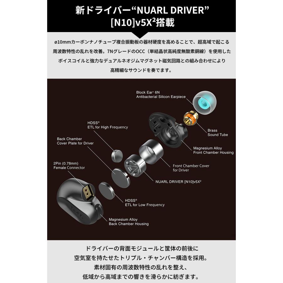 NUARL NX1 Chapter 2 Hi-Res 有線イヤホン マグネシウム筐体 2pinリケーブル対応 | NUARL | 02