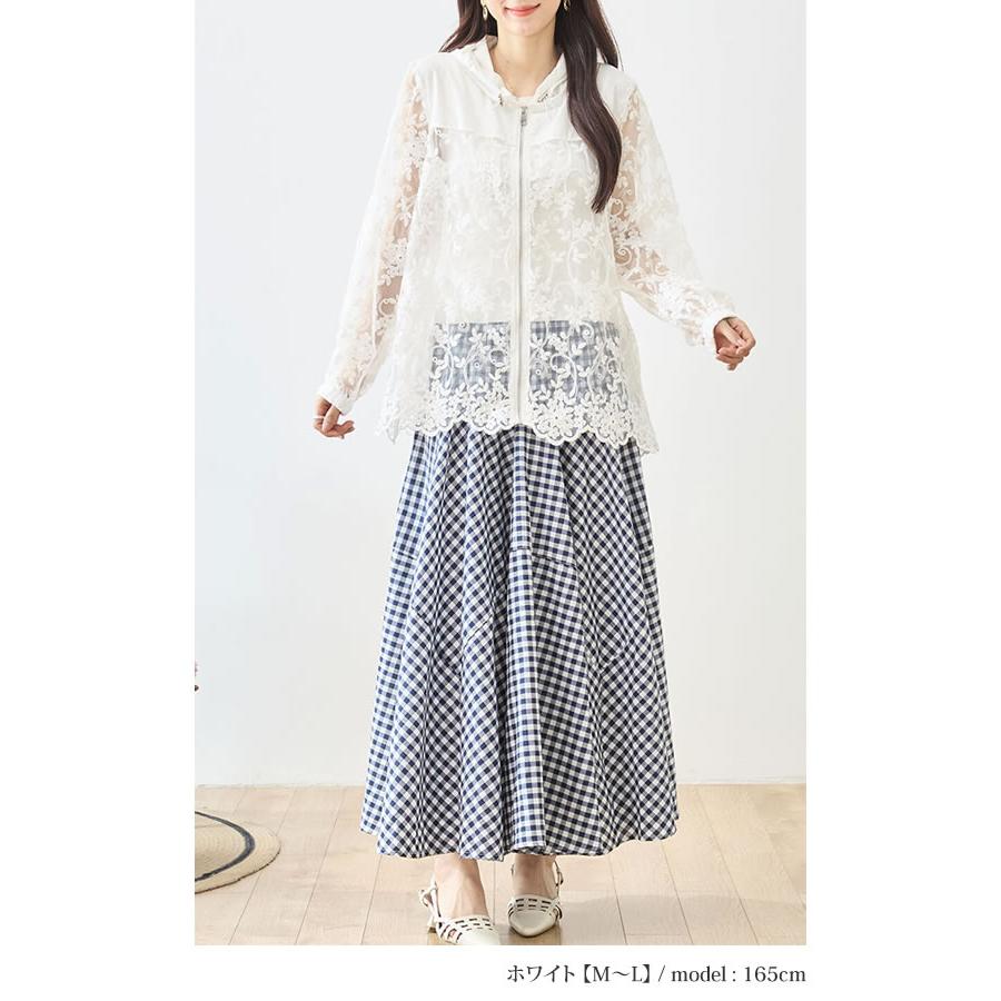 レース シアー ブルゾン レディース フラワー 花柄 ジャケット 羽織