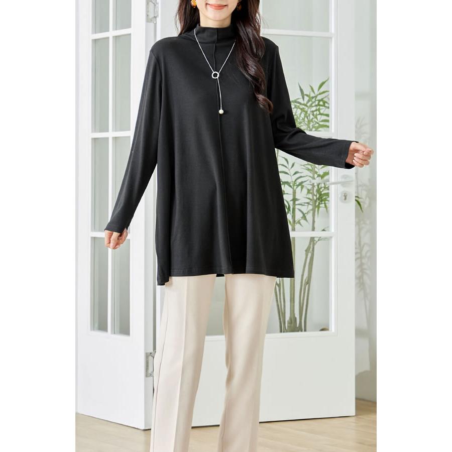 フロントラインハイネックフレアチュニック レディース チュニック