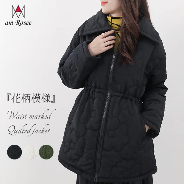 ウエストマーク花柄キルティングジャケット◇レディース ジャケット