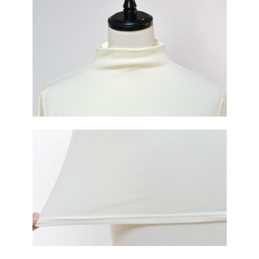 【メール便送料無料】袖釦ボトルネックトップス◆レディース カットソー 長袖 トップス ボトルネック ハイネック ストレッチ 裏起毛 インナー |  | 18