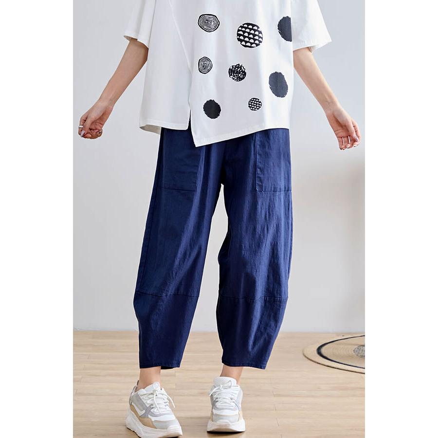 送料無料】クロップドコットンバルーンパンツ レディース クロップド丈