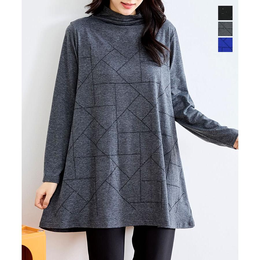 T181 美品 M レオナール ロゴラインストーン 上品 チュニック