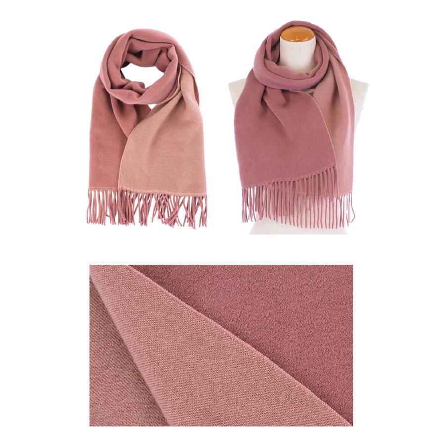 レディース マフラー ストール バイカラー 細幅 防寒対策 無地 made in