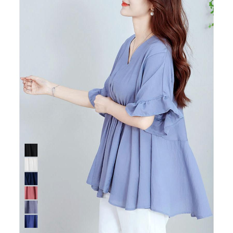 ブラウス   ブラック 総柄 フロントリボン 袖フレア Vネック レース トップス カットソー ブラウス2000年代 00s y2k 古着 【中古】WV2504-R0140 楽天市場】ブラウス ブラック 総柄 フロントリボン 袖フレア V