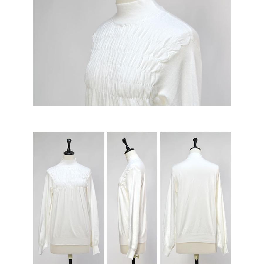 メール便送料無料】胸元シャーリングぽわん袖ニット◇レディース