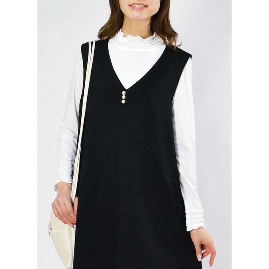 レディース カットソー インナー ボトルネック 長袖 トップス メロー ストレッチ メロウ フリル ハイネック レイヤード 定番 春 秋 冬 |  | 08