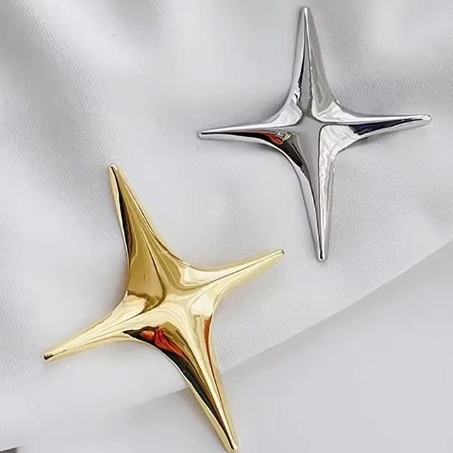 ピンズ ピン バッジ ブローチ バッヂ ( シルバー 銀 ) メタルスター 星