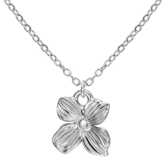 ネックレス ペンダント ( 銀 シルバー 4つの花びら 花 ) ジュエリー