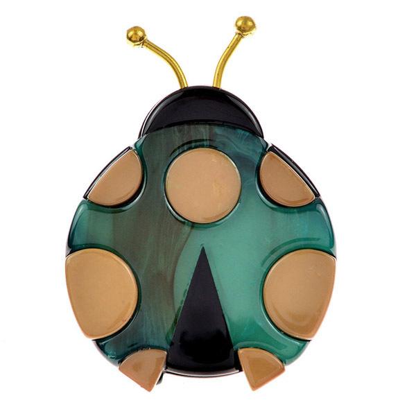 ピンズ ピン バッジ ブローチ (アクリル) 緑 グリーン レトロ てんとう