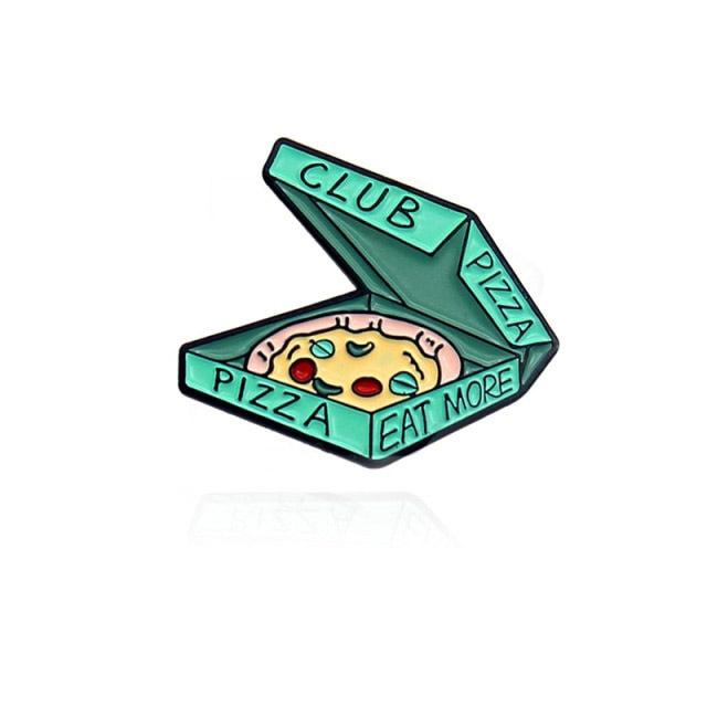 ピンバッチ　ピザ　pizza　ひときれ　宅配　デリバリー　ピンバッジ ピンズ ピン バッジ ブローチ ( ピザ PIZZA グリーン EAT 宅配