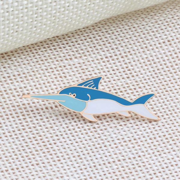 バッジ ピン ピンズ ブローチ 送料無料 魚類 魚 カジキ メカジキ マカジキ カジキマグロ ブローチ 品質が Www Ageti Fr