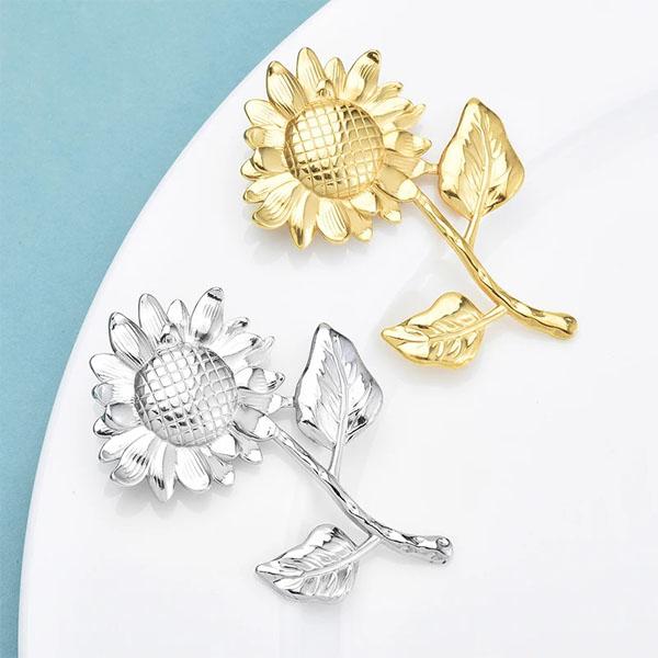 グロッセ grosse ゴールド 金 バッチ バッジ ブローチ フラワー