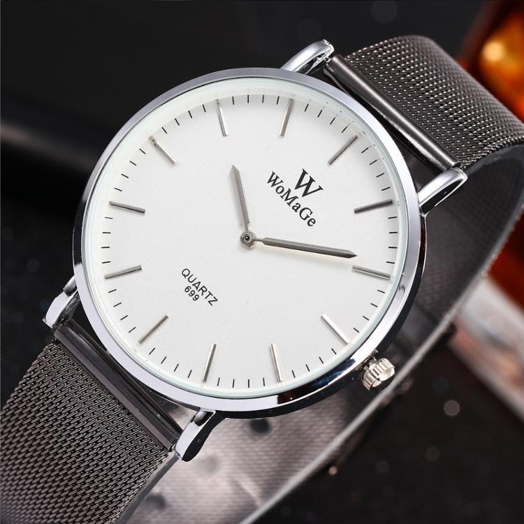 超薄型 ミニマムデザイン シンプル 2針 /WOMAGE699 メンズ レディース