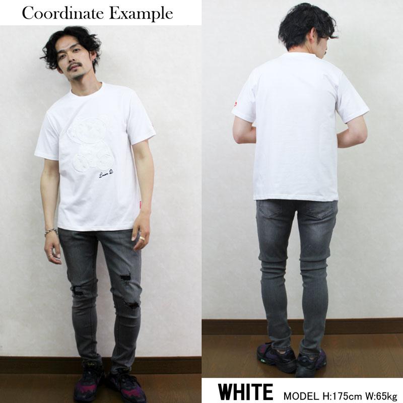 Tシャツ メンズ LUXE/R ラグジュ半袖 クマ プリント PUワッペン ネオンカラー 黒 白 30代 40代 ヤンチャ オラオラ系 ビター系 夜遊び キャバクラ ユニセックス｜nukhoric｜05