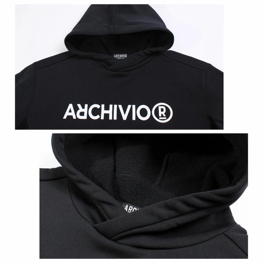 【archvio】アルチビオ プルパーカー メンズ 裏ボア フード フーディ ルーズ シルエット ゴルフウェア ストレッチ ネオンカラー ロゴパーカー A429011の画像
