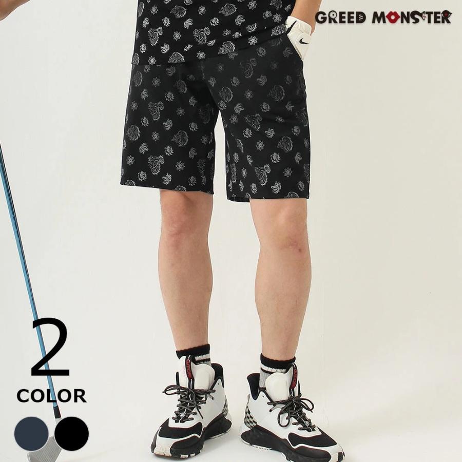 メンズ ゴルフウェア ショーツ ハーフパンツ 短パン シンプル 切替