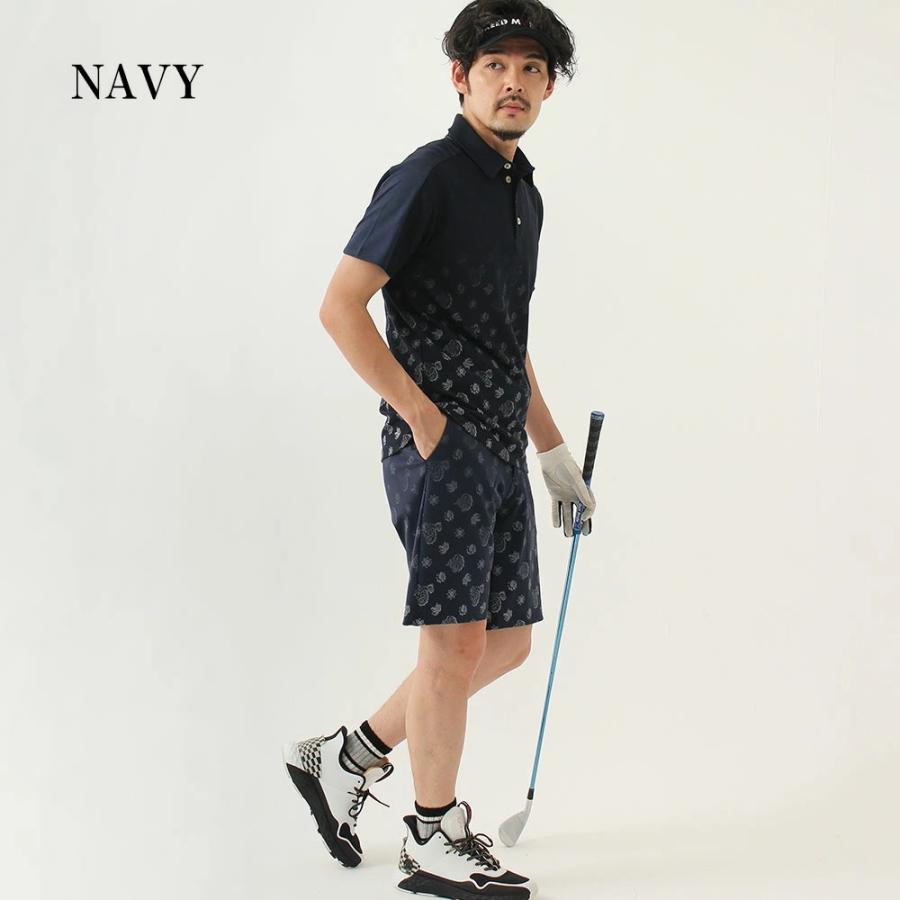 メンズ ゴルフウェア ショーツ ハーフパンツ 短パン シンプル 切替