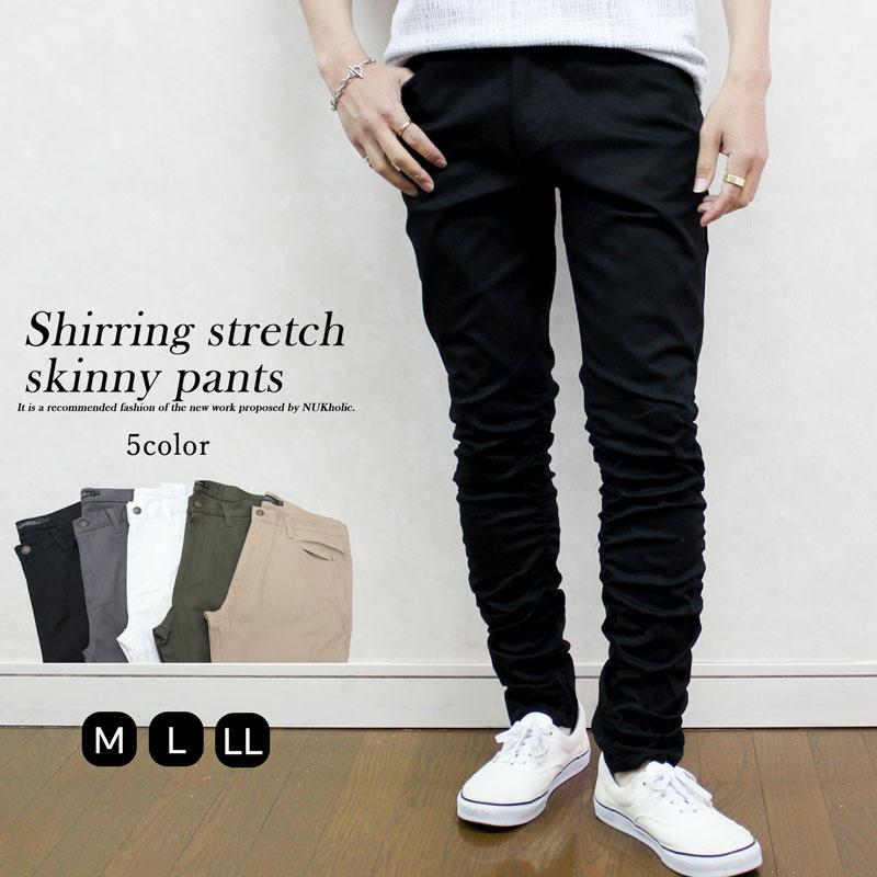 メンズ ストレッチ スキニーパンツ ツイル シャーリング 細見え 30代 40代 50代 白パン 黒 おしゃれ キレイめ 春 夏 秋 冬 カジュアル レジャー ストリート | JILL BLAZE
