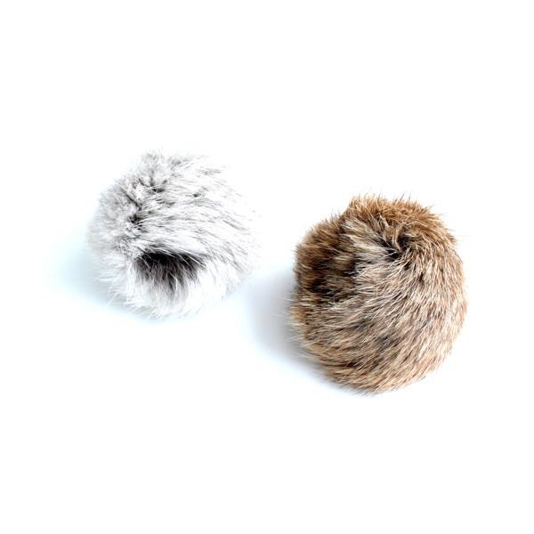 猫おもちゃ マックス 2個セット 天然ファー ボール キャットトイ | 