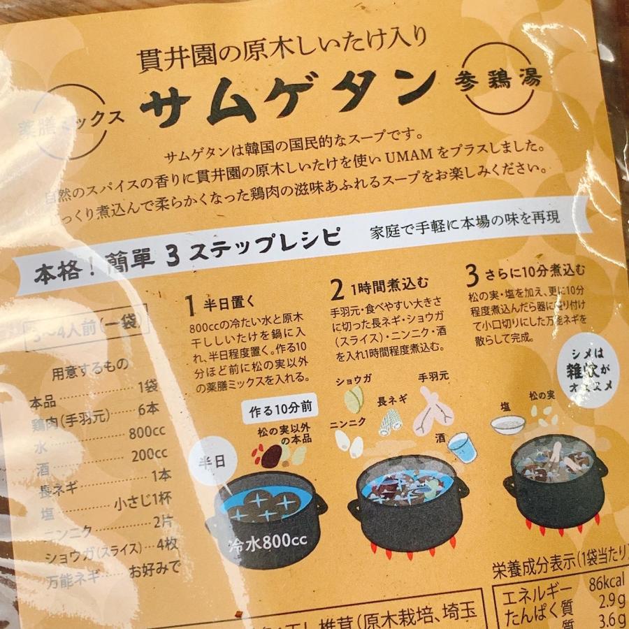 送料無料　サムゲタン（参鶏湯） の素 高麗人参入り　自宅で簡単 本格 薬膳 スープ が作れる 料理キット｜nukuien｜06