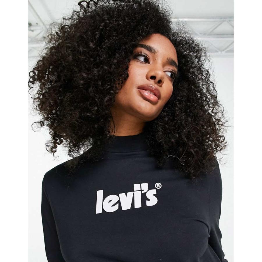 リーバイス (Levi's) レディース ワンピース ワンピース・ドレス Poster Logo Mock Neck Jersey Dress In Black (キャビア)｜nul-select｜02