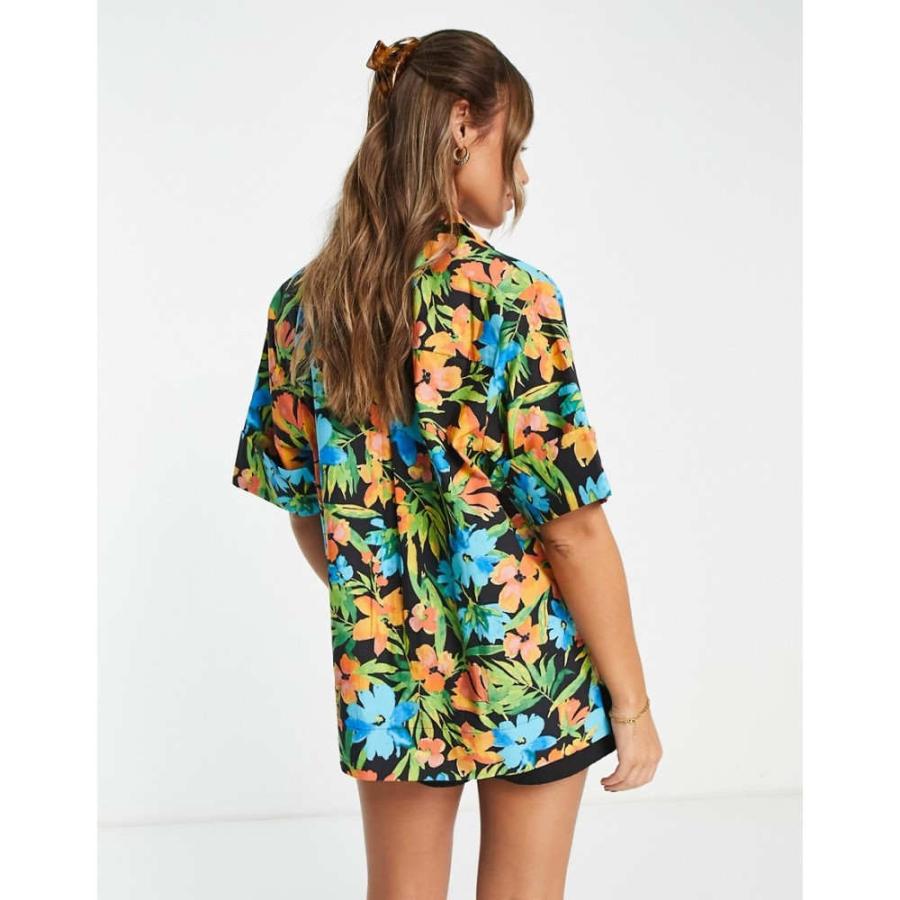 トップショップ (Topshop) レディース ブラウス・シャツ トップス Tropical Resort Poplin Shirt In Multi (マルチカラー)｜nul-select｜02