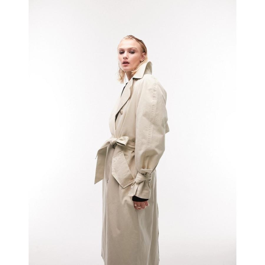 トップショップ レディース トレンチコート アウター Washed Longline Trench Coat In