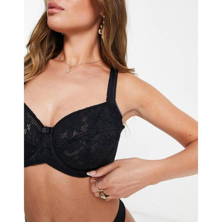 ポアモア (Pour Moi) レディース ブラジャーのみ インナー・下着 Fuller Bust Reflection Lace Blend Non Padded Bra In Black - Black (ブラック)｜nul-select｜02