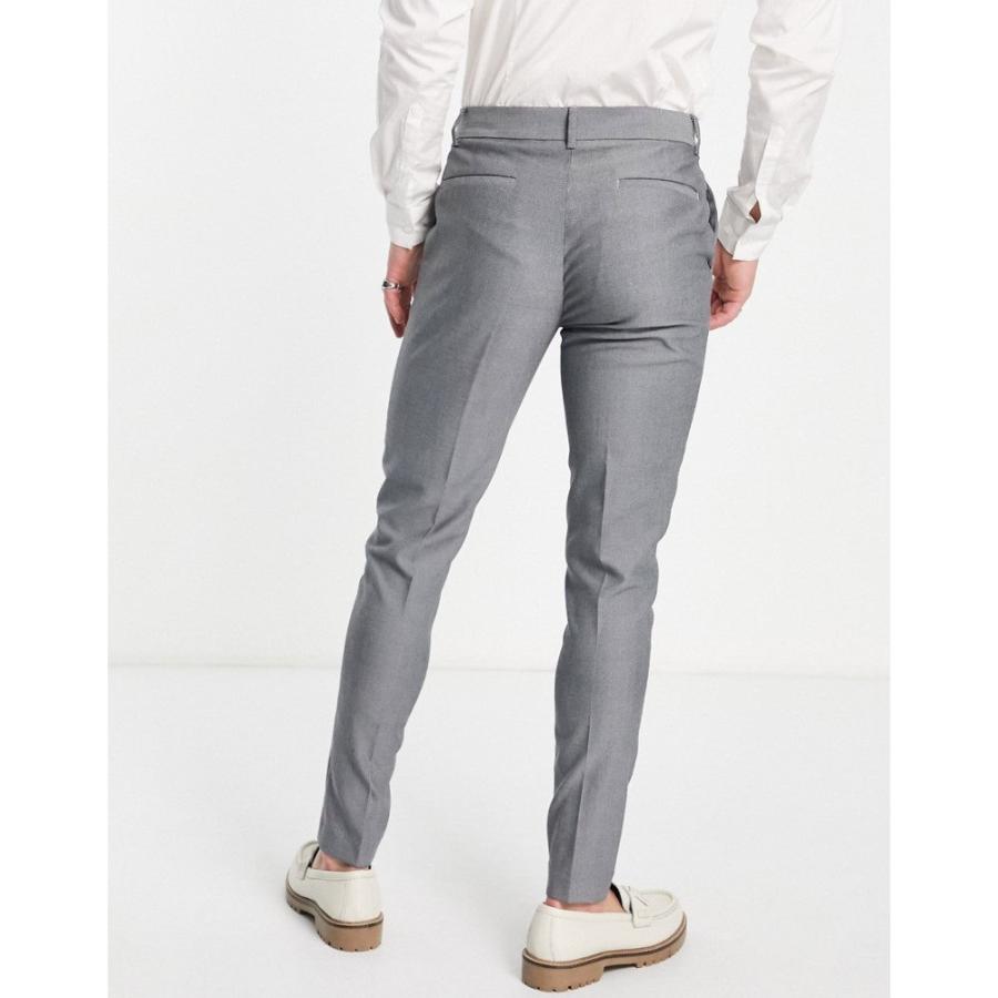 エイソス (ASOS DESIGN) メンズ スラックス ボトムス・パンツ Skinny Smart Oxford Suit Trousers In Charcoal (チャコール)｜nul-select｜02