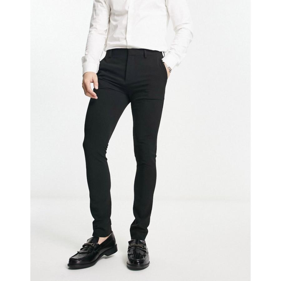 エイソス (ASOS DESIGN) メンズ スキニー・スリム ボトムス・パンツ Extreme Super Skinny Smart Trouser In Black (ブラック)｜nul-select｜02