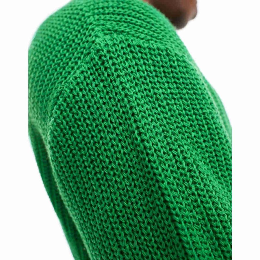 エイソス (ASOS DESIGN) メンズ ニット・セーター トップス Knitted Oversized Fisherman Rib Jumper In Bright Green (ブライトグリーン)｜nul-select｜03
