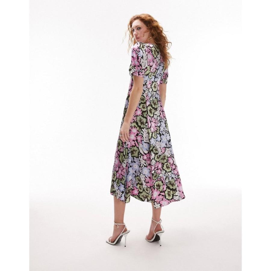 トップショップ (Topshop) レディース ワンピース ワンピース・ドレス Button Down Floral Printed Midi Dress In Multi (マルチカラー)｜nul-select｜02