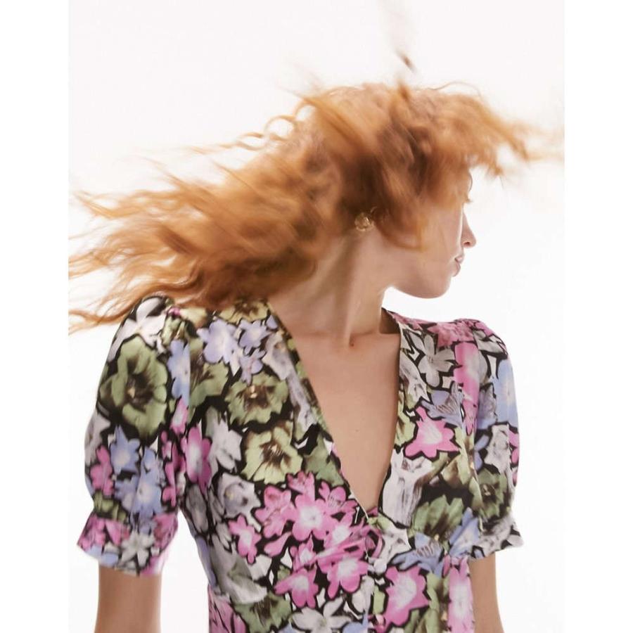 トップショップ (Topshop) レディース ワンピース ワンピース・ドレス Button Down Floral Printed Midi Dress In Multi (マルチカラー)｜nul-select｜03