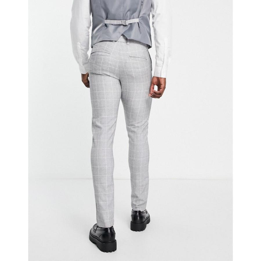 ニュールック (New Look) メンズ スラックス ボトムス・パンツ Super Skinny Suit Trouser In Grey Check (グレー)｜nul-select｜02
